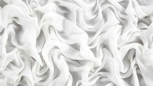 Viscose Chinnon Chiffon Fabric, Color : Rfd / White/ Dyeable / Dyed