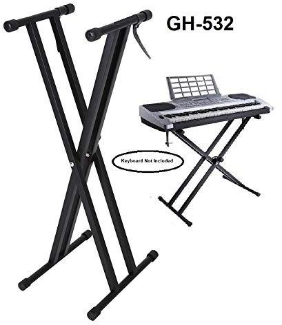 Techtest 3.1kgs Metal   Piano Stand, Color : Black