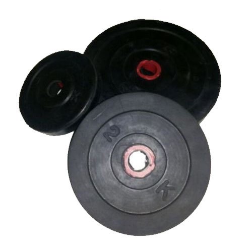 Round Rubber Weight Plates, Color : Black