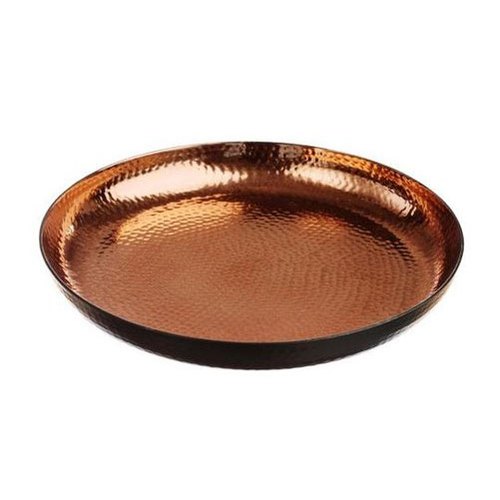 Plain Copper Serving Plate, Shape : Round