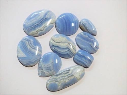 Oval Agate Stone, Color : Blue