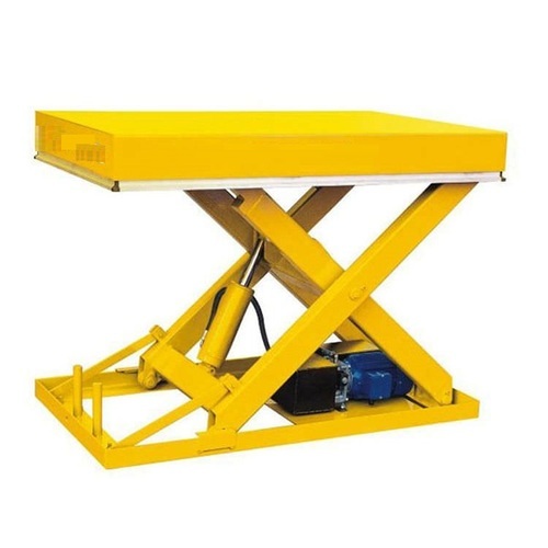 Forcelift Semi Automatic Hydraulic Scissor Lift, Color : Yellow