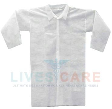Livescare Disposable Polypropylene Non-woven Shirt, For Clinic, Clinical, Hospital, Color : White