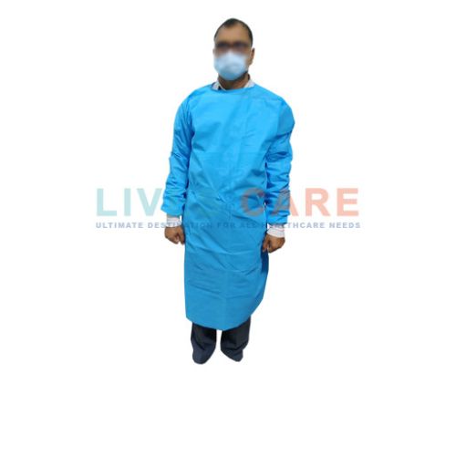 Full Sleeve Spunbond Nonwoven PP Reinforced Surgical Gown, For Hospital, Medical, Pattern : Plain