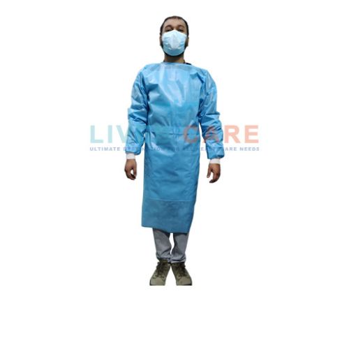 Livescare Spunbond Nonwoven PP Surgical Reinforced Gown, For Hospital, Medical, Feature : Comfortable