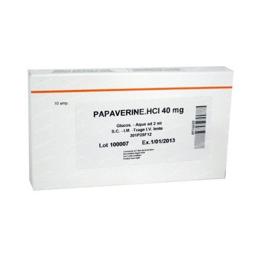 PAPARIN Papaverine Hydrochloride, Packaging Size : 2ml