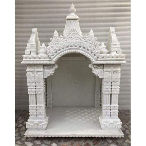 White Marble Hand Carved Pooja Temple, For Home, Office, Feature : Attractive Design, Dust Resistance