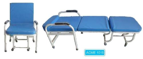 ACME Iron Polished Attendant Bed Cum Chair, Size : 1880mm X 500mm X 500 Mm