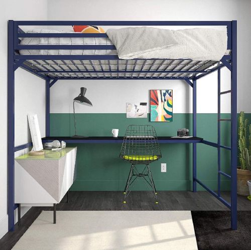 DG DEXAGLOBAL Metal Bed With Desk