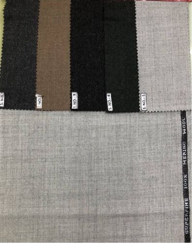 Wool Fabric, For Suiting, Pattern : Plain