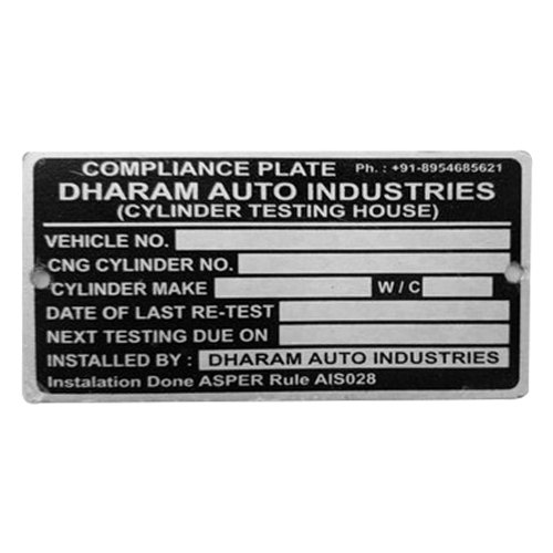 Silver CNG Rectangular Aluminum Nameplate