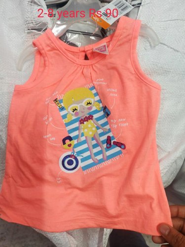 Export Surplus Printed Hosiery Kids Girls Top, Style : Fancy