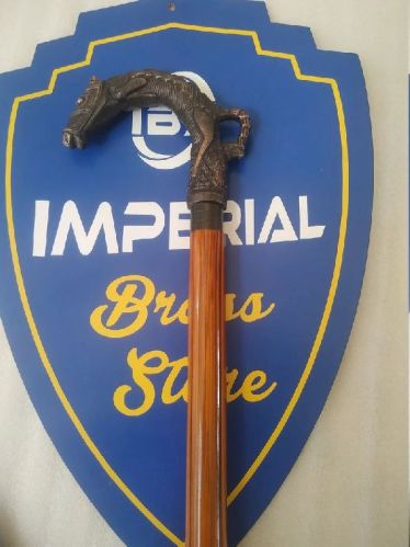 Plain Long Horse Walking Stick, Color : Brown