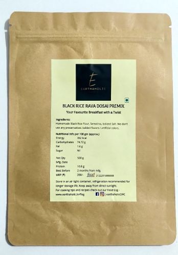 EARTHAHOLIC DOSAI MIX BLACK RICE, For Cooking, Food, Human Consumption, Packaging Type : Ziplock Pouch