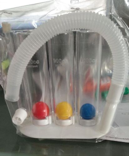 Plastic Three Ball Spirometer, Color : Transparent