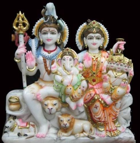 15kg Polished Printed Marble Gorishankar Moorti, For Office, Home, Gifting, Religious Purpose, Size In Feet : 2 Feet