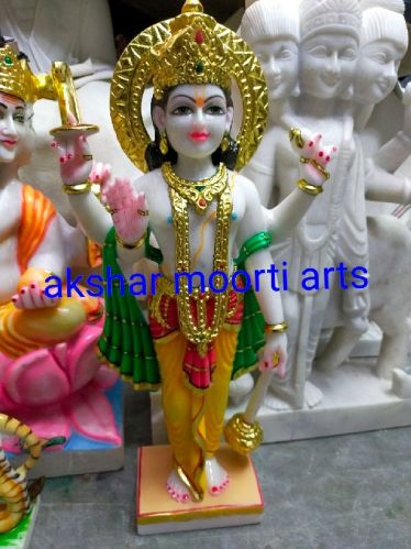 Aksharmoortiarts Printed Marble Vishnu Statue, Packaging Type : Thermocol Box