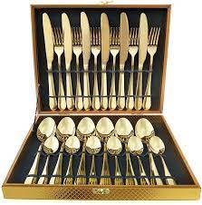 Non Polished Steel Spoon Fork Knife Set