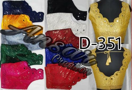 PHANTOM SILK MIRROR WORK READYMADE BLOUSE, Technics : Embroidered