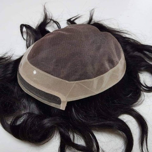 Frontless Natural Hair Patch, Color : Black