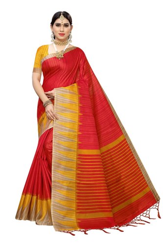 EKADANTAY CREATION Printed Cotton Silk Saree, Saree Length : 6.3 M (with Blouse Piece)