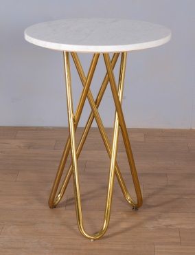 Polished Plain Marble Top Side Table, Size : 12x12x18 Inch