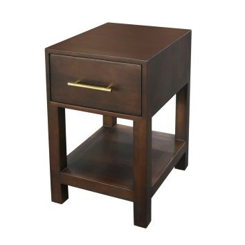 Square Sheesham Wood 1 Drawer Bedside Table, Pattern : Plain