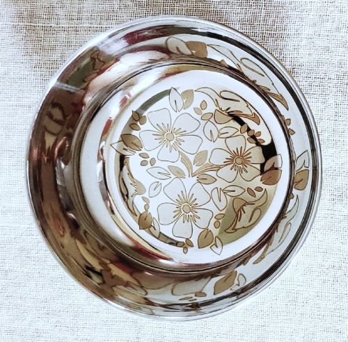 Metallic Stainless Steel Laser Print Bowls, Pattern : Printed