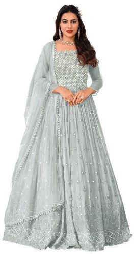 Georgette Embroidered Anarkali Suits, Age Group : Adults