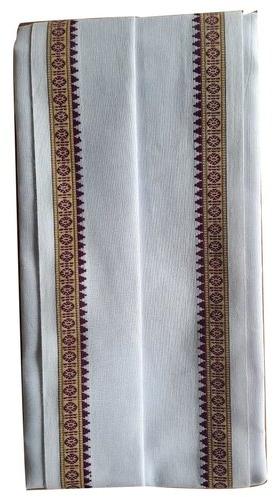 Border Printed White Cotton Gamcha, Shape : Rectangular