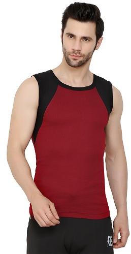 Plain Maroon Black Gym Vest, Style : Fashionable