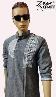 Mens Grey Kurta Pajama Set, Feature : Comfortable, Easily Washable