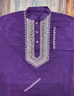 Cotton Mens Purple Kurta, Feature : Comfortable, Easily Washable