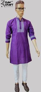 Mens Purple Kurta Pajama Set, Feature : Anti-Wrinkle, Comfortable, Easily Washable