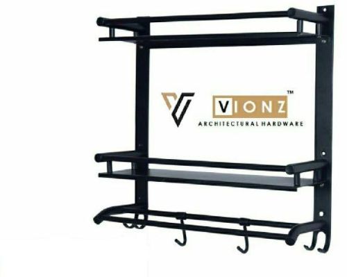 Rectangular Polished Stainless Steel 3 LAYER SELF BLACK, For BATHROOM ACCESSORIES, Size : 5X15X16