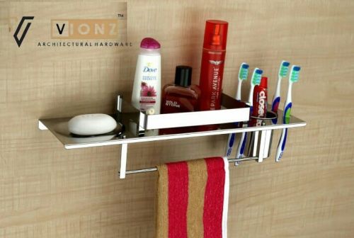 Steel Polished Bathroom Shelf, Size : 5X16X5