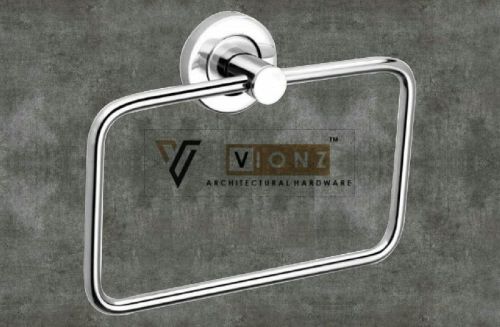 Silver Polished Stainless Steel Squaer Ring, For Bathroom Accessories, Shape : Round