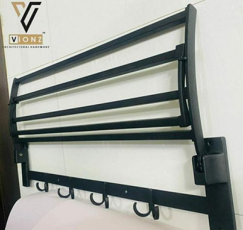 Rectangular Polished Stainless Steel SQUARE FOLDING RACK BLACK, For BATHROOM ACCESSORIES, Size : 24 INCH