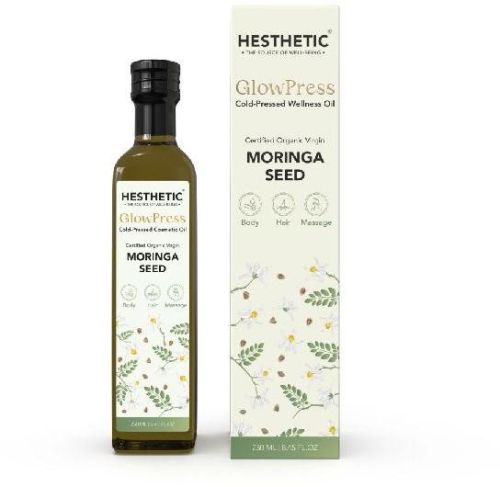 Hesthetic Glowpress 250ml Moringa Seed Oil, Packaging Type : Vaccum Pack, Plastic Pouch, Plastic Packet