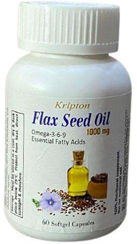 Kripton Flaxseed Oil Softgel Capsules, Packaging Type : Plastic Bottle