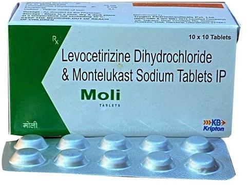 Levocetirizine Dihydrochloride And Montelukast Sodium Tablets, Packaging Type : Box