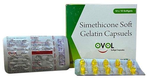 Ovol Simethicone Soft Gelatin Capsules, Packaging Size : 10 X 10 Softgels