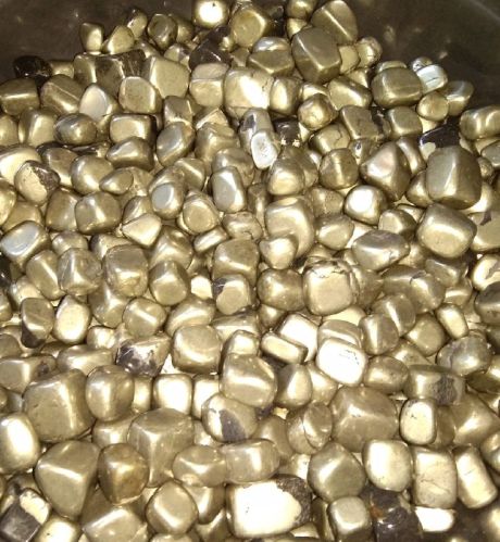 Polished Pyrite Tumbled Precious Gemstone, For Jewellery, Size : 0-10mm, 10-20mm, 20-30mm