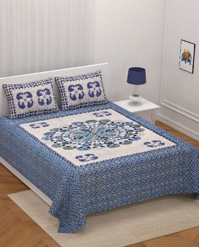 Barmeri Prints Doubal Bed Bedsheets, For Home, Hotel, Lodge, Pattern : Printed