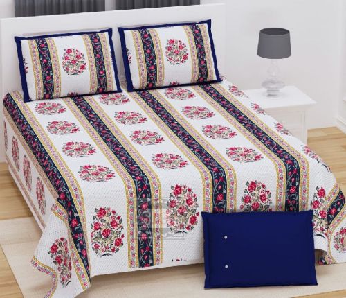 Handwork Double Bed Bedsheets, For Home, Hotel, Lodge, Feature : Anti Wrinkle, Eco Friendly