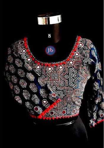 Ajrakh Designer Mirror Work Blouse, Feature : Breath Taking Look, Comfortable, Easily Washable, Fad Less Color