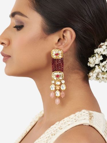 Metal 20gm Gold Plated Designer Artificial Earrings, Style : Indian Ethnic