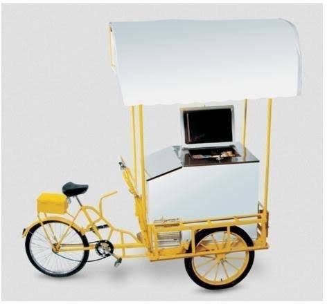 Top Open Door Push Cart Deep Freezer