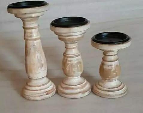 Polished Plain Wooden Candle Stand Set, Feature : Accurate Dimension, Attractive Designs, Termite Proof