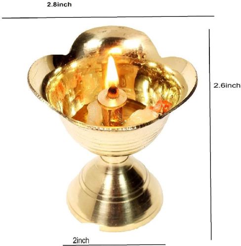 Brass Floral Diya, Size : 5 X 5 x5 Cm